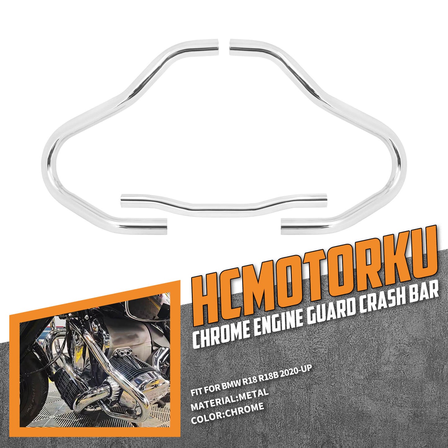 Mustache Engine Guard Crash Bars Bumper Chrome Bar Fit For BMW R18 R18B 2020-2023 | HCmotorku