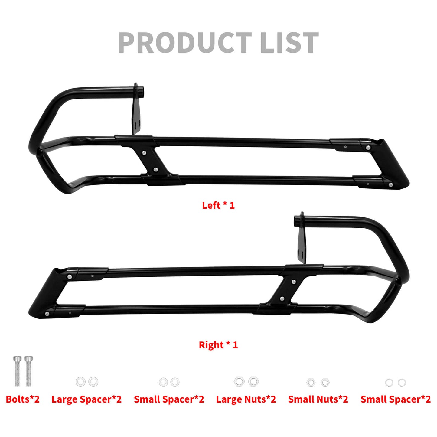 Saddlebag Rails Rear Guard Bag Crash Bar Black For Harley Touring 2014-2023 | HCmotorku