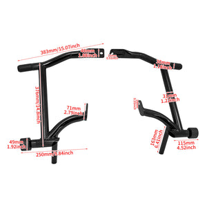 Crash Bars 2* Rubber 2* Black Slider Bolt Cap Saddlebags Guards For Harley Touring Road Street Glide 2009-2025 | HCmotorku