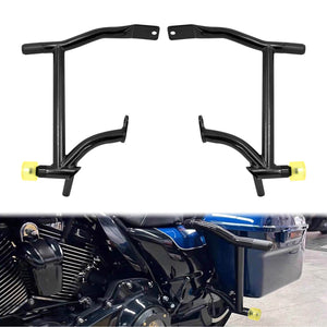 Crash Bars with Yellow Slider Bolt Cap Saddlebags Guards For Harley Touring Road Street Glide 2009-2025 | HCmotorku