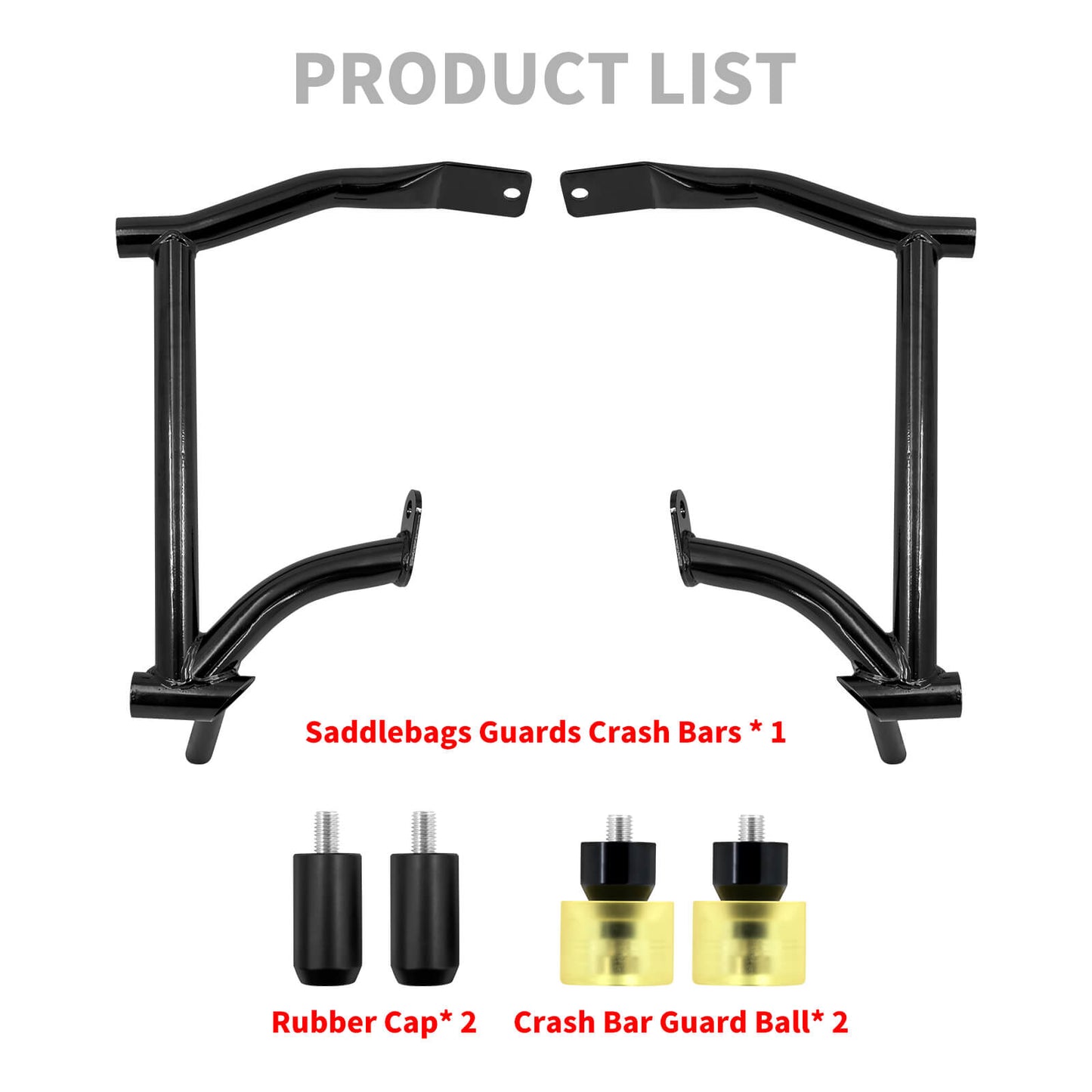 Crash Bars 2* Rubber 2* Yellow Slider Bolt Cap Saddlebags Guards For Harley Touring Road Street Glide 1997-UP | HCmotorku