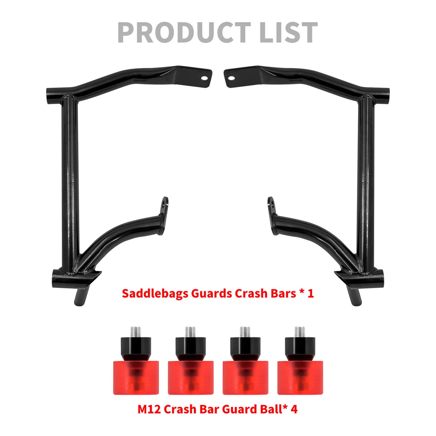 Crash Bars 4* Red Slider Bolt Cap Saddlebags Guards For Harley Touring Road Street Glide 1997-UP | HCmotorku