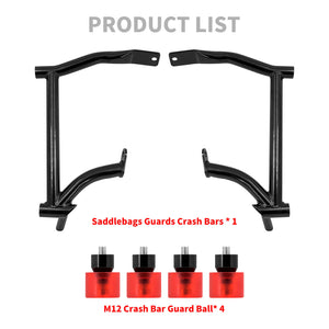 Crash Bars 4* Red Slider Bolt Cap Saddlebags Guards For Harley Touring Road Street Glide 2009-2025 | HCmotorku