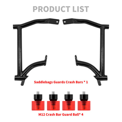 Crash Bars 4* Red Slider Bolt Cap Saddlebags Guards For Harley Touring Road Street Glide 1997-UP | HCmotorku
