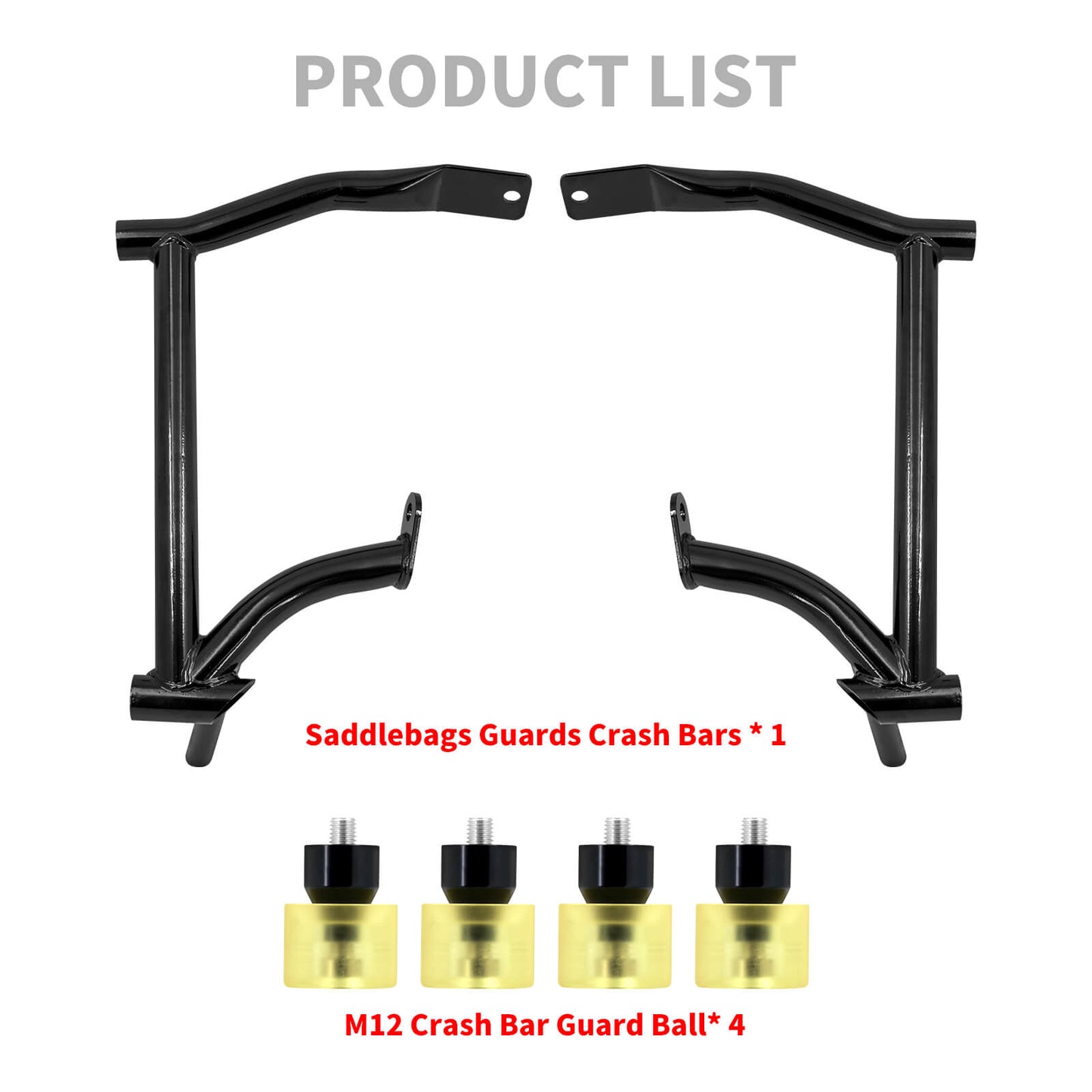 Crash Bars 4* Yellow Slider Bolt Cap Saddlebags Guards For Harley Touring Road Street Glide 1997-UP | HCmotorku