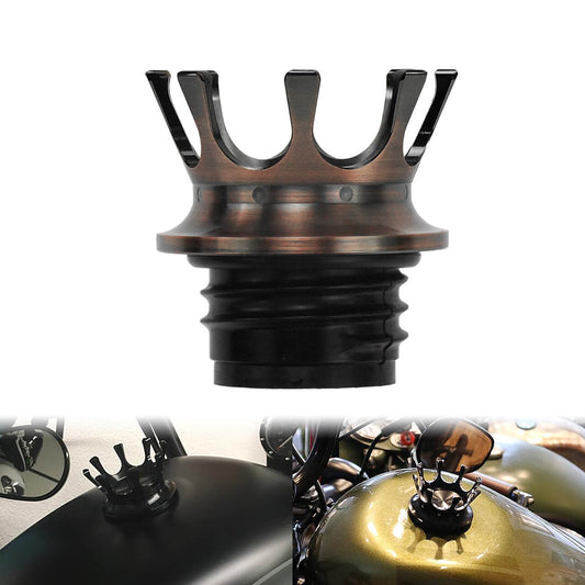 Bronze King Crown Right-hand Gas Cap Fuel Tank Thread For Harley Softail Dyna | HCmotorku