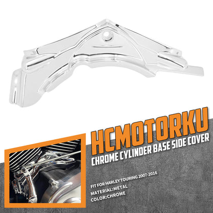 Cylinder Base Side Cover Chrome Fits For Harley Street Road Glide Dyna 2007-2016 | HCmotorku