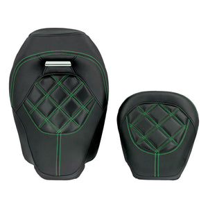 Low Profile Driver Passenger Pillion Seat Green Fit For Haley Touring 2009-2023 | HCmotorku