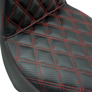 Bevel Two-Up Seat Driver Passenger Red Line Fit for Harley Softail 2018-2025 | HCmotorku