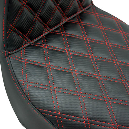 Bevel Two-Up Seat Driver Passenger Red Line Fit for Harley Softail 2018-2025 | HCmotorku