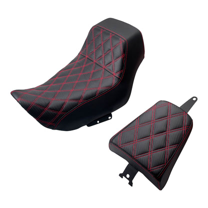 Driver Passenger Leather One-Piece Seat Red For Harley Nightster RH975 RH975S 2022-UP | HCmotorku