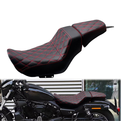 Driver Passenger Leather One-Piece Seat Red For Harley Nightster RH975 RH975S 2022-UP | HCmotorku