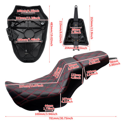 Driver Passenger Leather One-Piece Seat Red For Harley Nightster RH975 RH975S 2022-UP | HCmotorku