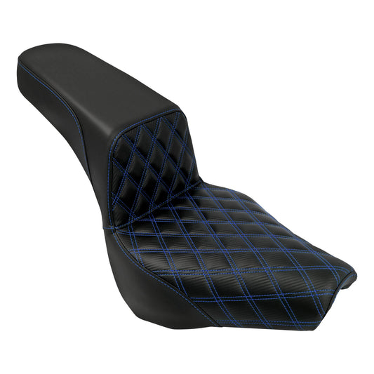 Bevel Two-Up Seat Driver Passenger Blue Line Fit for Harley Softail 2018-2025 | HCmotorku