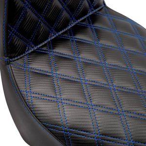 Bevel Two-Up Seat Driver Passenger Blue Line Fit for Harley Softail 2018-2025 | HCmotorku