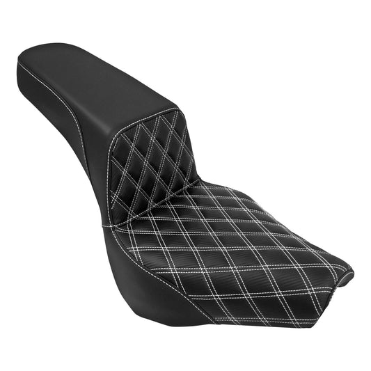 Bevel Two-Up Seat Driver Passenger White Fit for Harley Softail 2018-2025 | HCmotorku