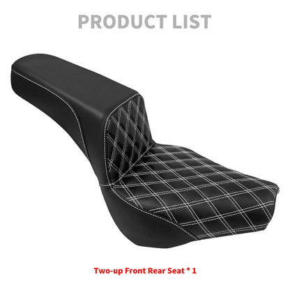 Bevel Two-Up Seat Driver Passenger White Fit for Harley Softail 2018-2025 | HCmotorku