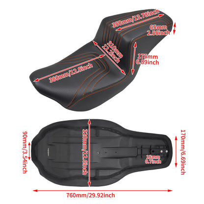 Driver & Passenger Seat Orange For Harley Touring 2009-2023 | HCmotorku