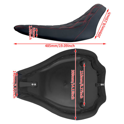 Driver Seat Front Black Solo Red Line For Harley Softail Rocker 2008-2017 | HCmotorku