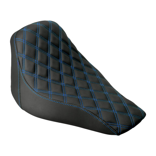 Driver Seat Front Black Solo Blue Line For Harley Softail Rocker 2008-2017 | HCmotorku