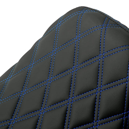 Driver Seat Front Black Solo Blue Line For Harley Softail Rocker 2008-2017 | HCmotorku