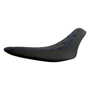 Driver Seat Front Black Solo Blue Line For Harley Softail Rocker 2008-2017 | HCmotorku