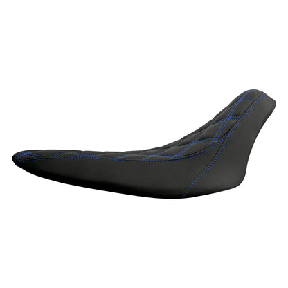 Driver Seat Front Black Solo Blue Line For Harley Softail Rocker 2008-2017 | HCmotorku