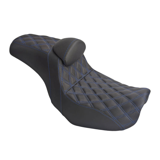 Two-Up Seat Rider Passenger Blue Line Fit For Harley Dyna 2006-2017 | HCmotorku
