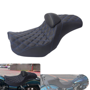 Two-Up Seat Rider Passenger Blue Line Fit For Harley Dyna 2006-2017 | HCmotorku