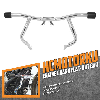 Engine Guard Flat-Out Bar Highway Crash Bar Fit for Harley Touring 2014-2025 | HCmotorku