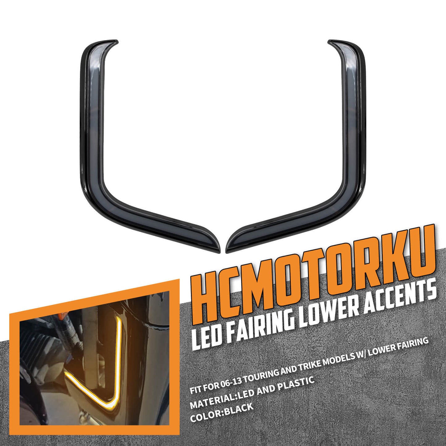 Motorcycle LED Lower Fairing Lights for Harley Touring 2006-2013 | HCmotorku