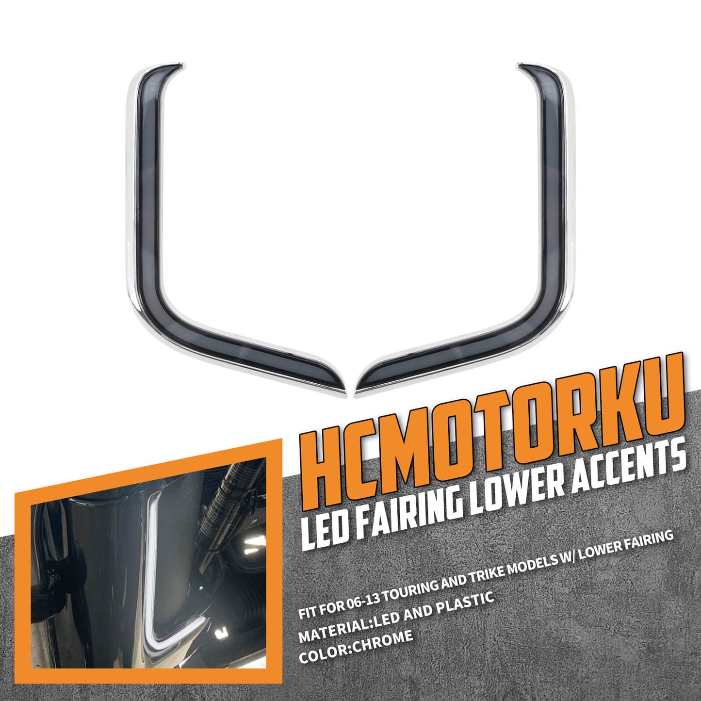 Motorcycle LED Lower Fairing Lights for Harley Touring 2006-2013 | HCmotorku