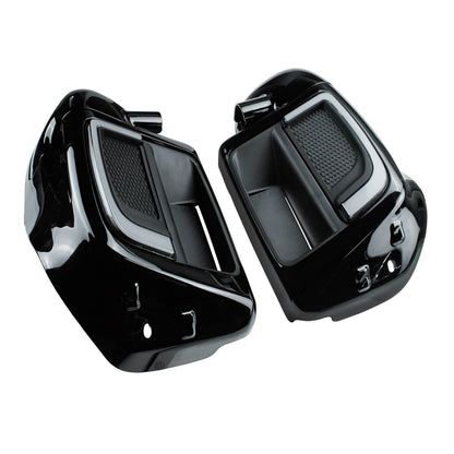 LED Fairing Lower Grills Light w/ Solid Plates Cover + Vented Leg Fairing Set Fit Harley Touring 2014-2020 | HCmotorku