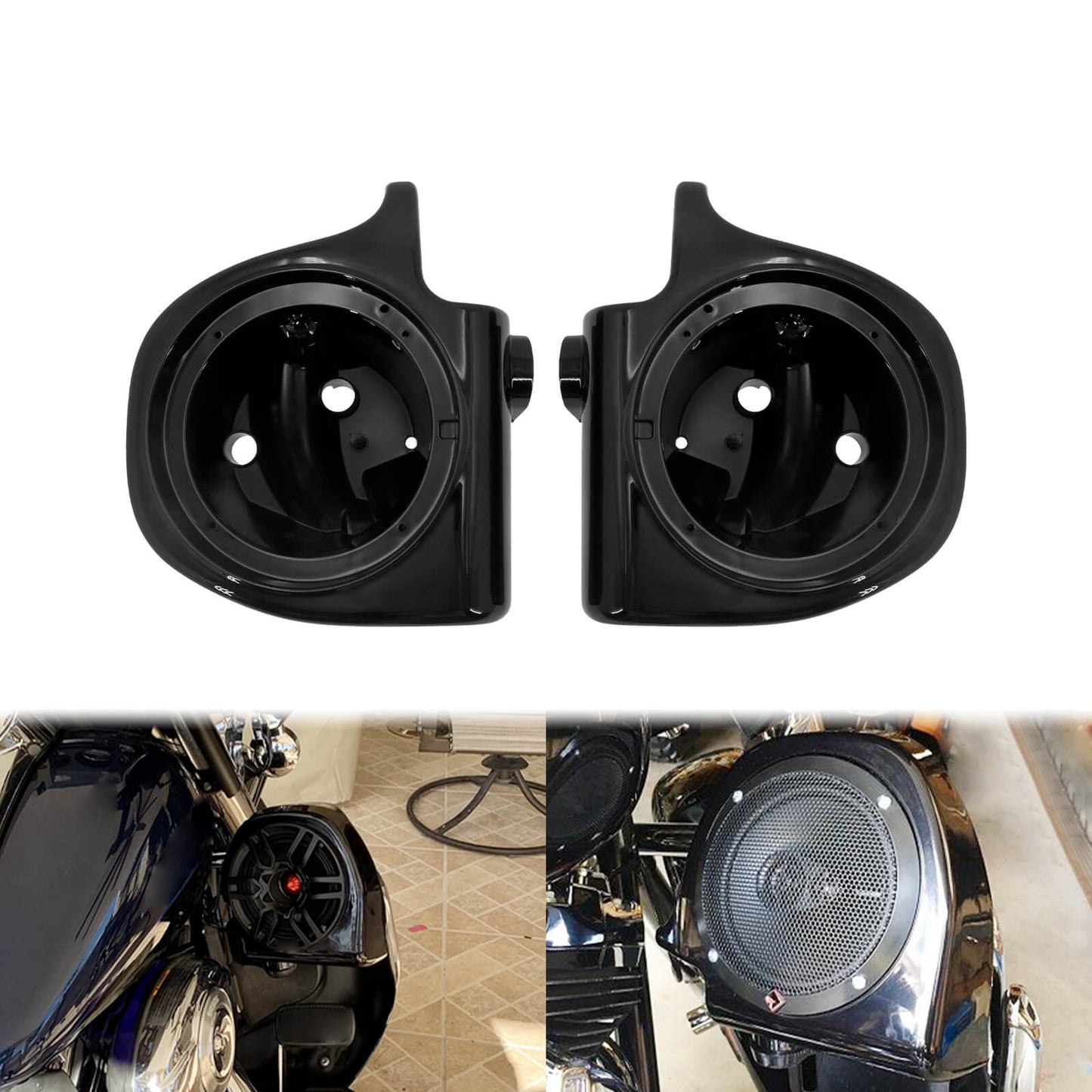 6.5" Lower Vented Fairing Speaker Pods For Harley Electra Street Road Glide 1993-2013 | HCmotorku