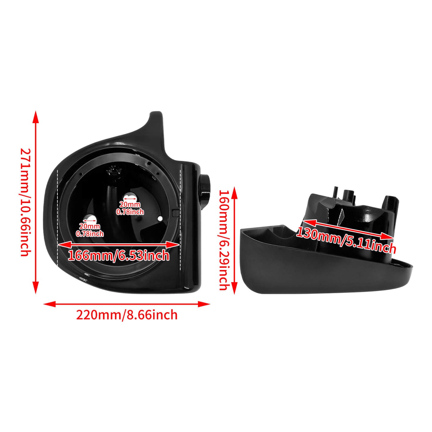 6.5" Lower Vented Fairing Speaker Pods For Harley Electra Street Road Glide 1993-2013 | HCmotorku