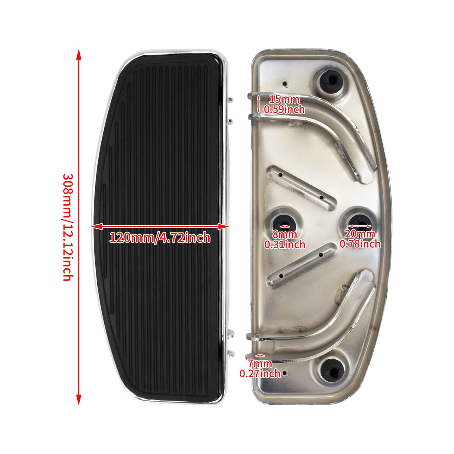 Rider Rubber Inserts Floorboard | HCmotorku