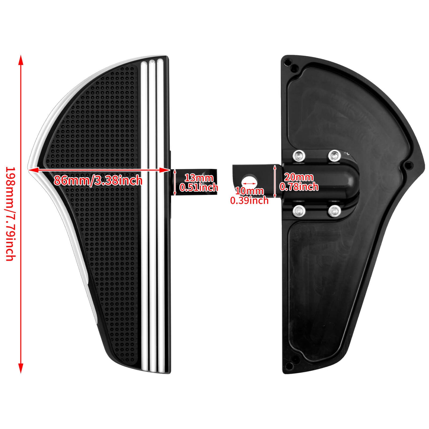 Motorcycle Rider Passenger Floorboards Set Fit for Harley Touring Sportster Softail | HCmotorku