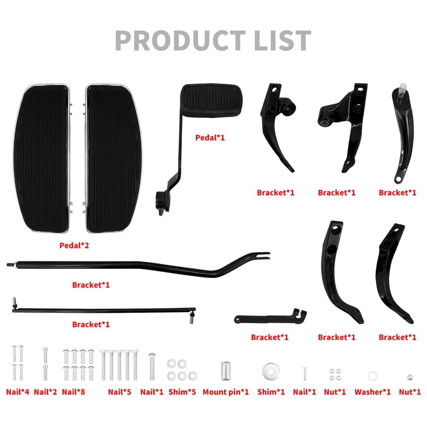 Complete Floorboards Footboards Kit Lever Pegs Fit For Harley Dyna 2006-2017 | HCmotorku