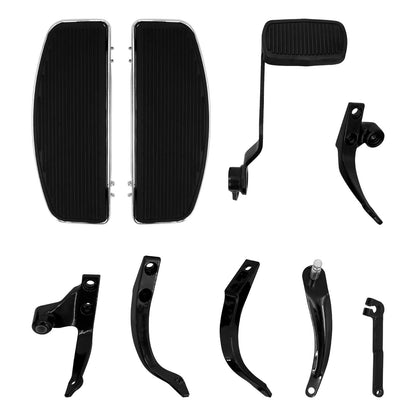 Complete Floorboards Footboards Kit Lever Pegs Fit For Harley Dyna 2006-2017 | HCmotorku