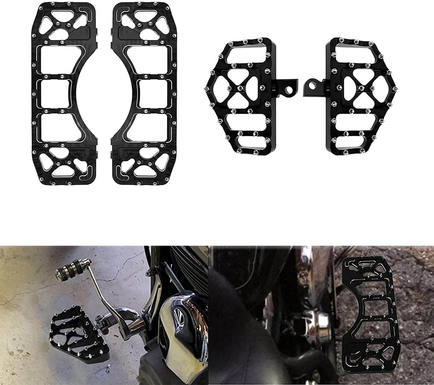 Passenger Floorboards Foot Pegs Black For Harley Softail Touring | HCmotorku