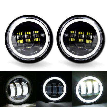 4.5" 30W LED Fog Light Passing Projector Lamps for Harley Jeep Wrangler | HCmotorku