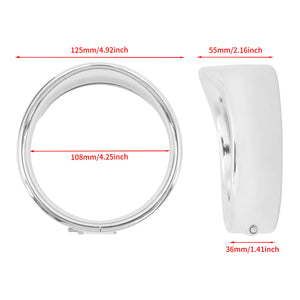 4.5 Inch Fog Lights Visor Chrome Bezel Fit For Harley Touring Softail Sportster | HCmotorku