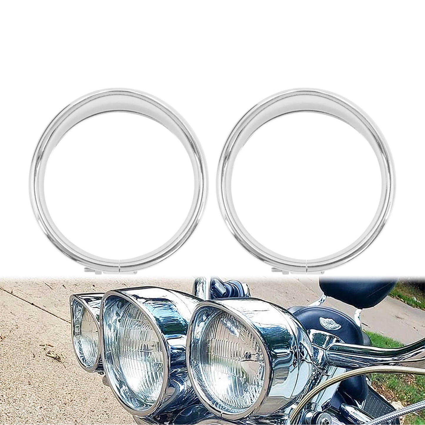 4.5 Inch Fog Lights Visor Chrome Bezel Fit For Harley Touring Softail Sportster | HCmotorku