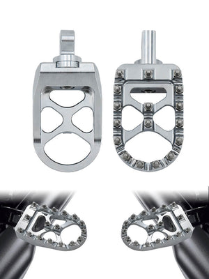 CNC Wide Foot Pegs Floorboards Set Offroad Chopper Bobber Style For Harley | HCmotorku