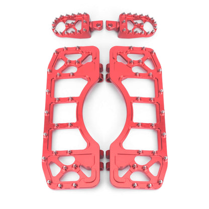 CNC Wide Foot Pegs Floorboards Set Offroad Chopper Bobber Style Red For Harley | HCmotorku