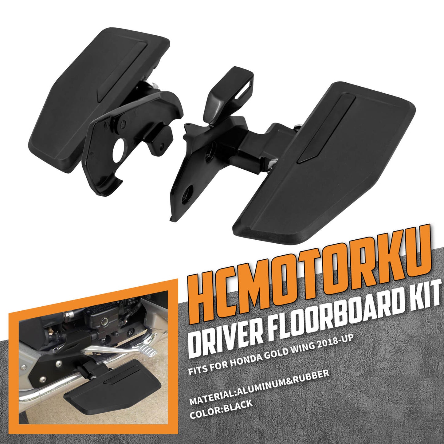 Driver Floorboard Footboard Foot Rest Black For Honda Gold Wing 2018-2023 | HCmotorku