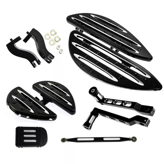 Driver Floorboards Foot Peg Footboards W/ Shifter Brake Pad Pedals For Touring | HCmotorku