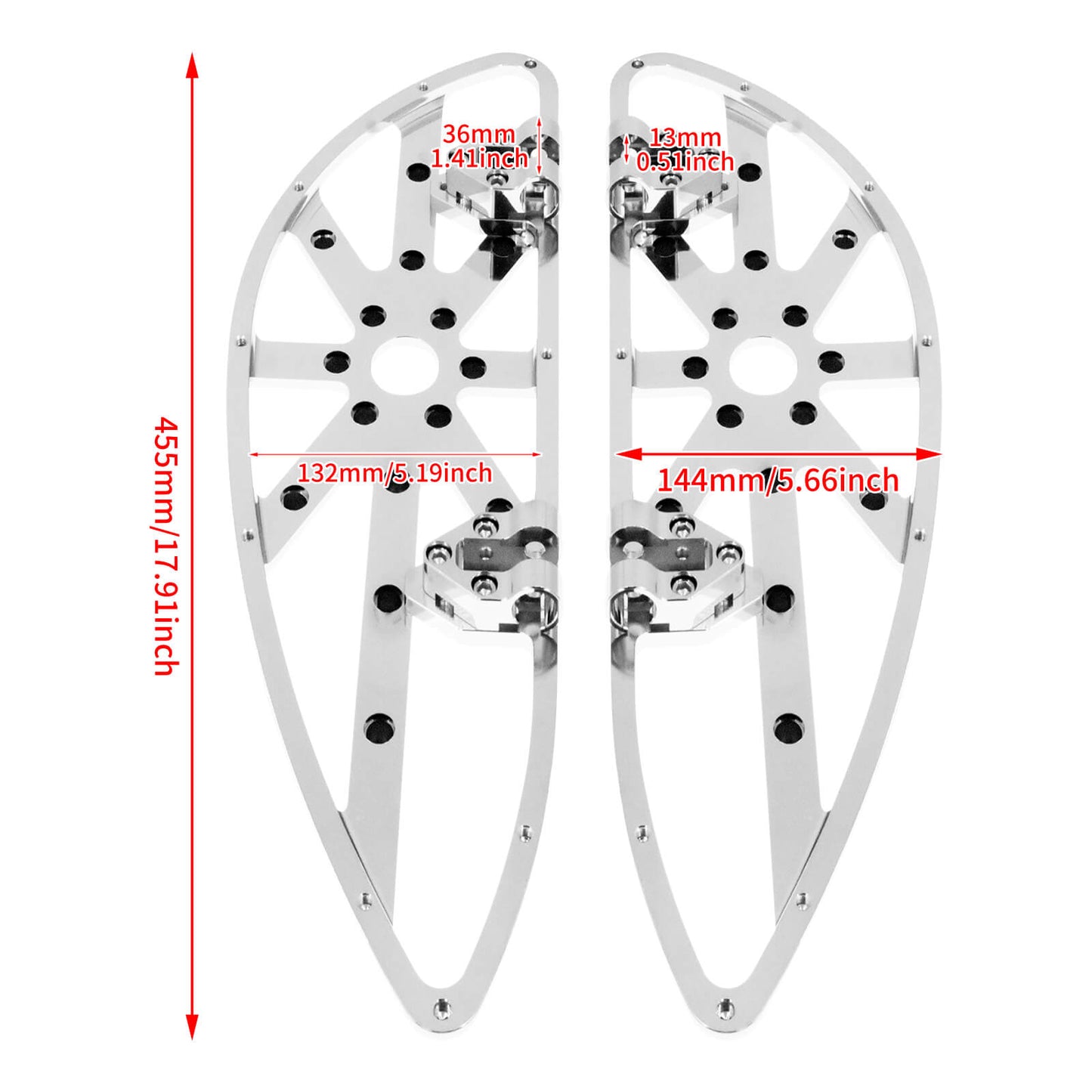 CNC Chrome Driver Floorboards Hollow Boards Pedal Fit For Touring Glide Softail | HCmotorku