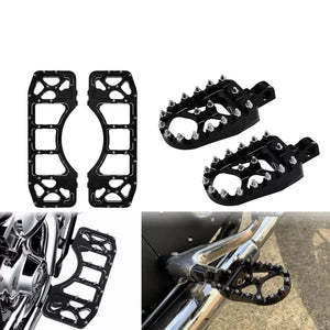 CNC Wide Foot Pegs Floorboards Set Offroad Chopper Bobber Style For Harley | HCmotorku