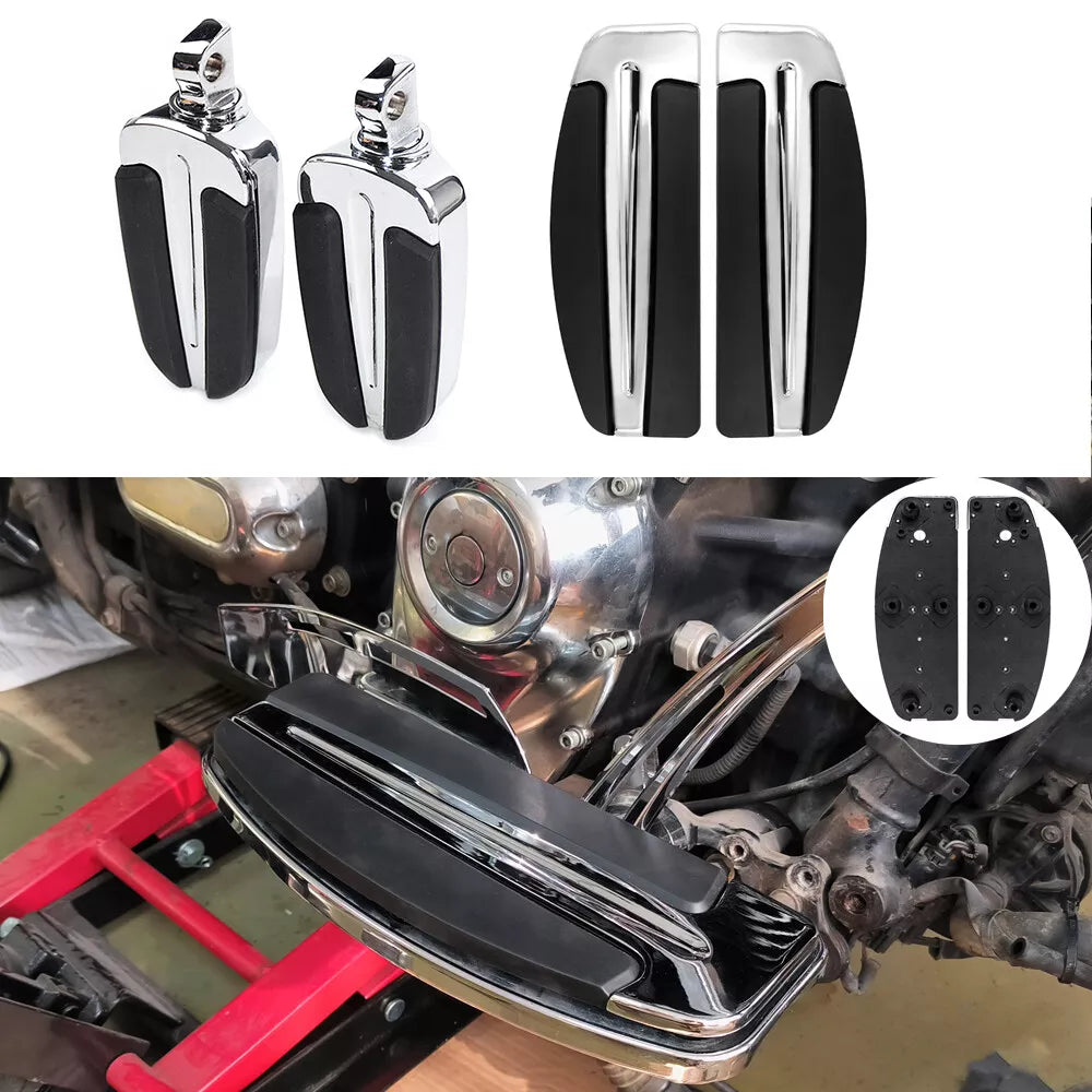 Front & Rear Foot Rest Floorboard Insert Foot Pegs Fit For Harley Touring 1986-UP | HCmotorku